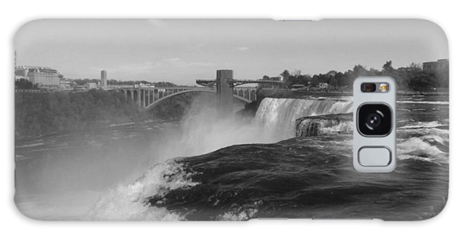 American Falls Galaxy Case featuring the photograph American Falls from Luna Island B n W by Richard Andrews