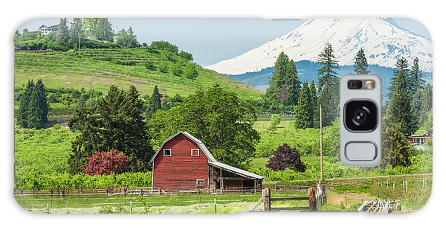 Scenics Galaxy Case featuring the photograph American Red Barn In Green Farmland by Fotovoyager