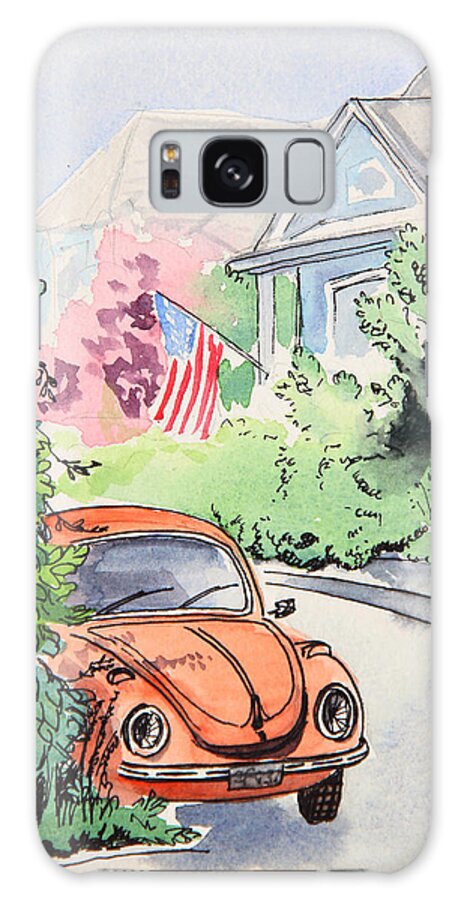 Volkswagen Beetle Galaxy Case featuring the painting American Town by Masha Batkova