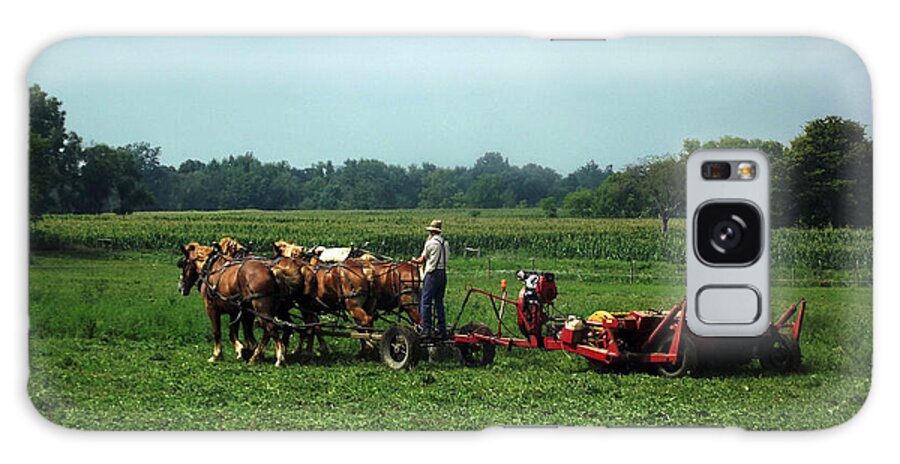 Amish Galaxy Case featuring the photograph Amish Field Work by Joyce Wasser