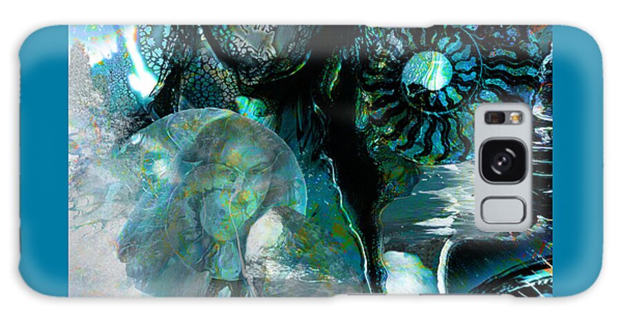 Ocean Galaxy Case featuring the digital art Ammonite Seascape by Lisa Yount