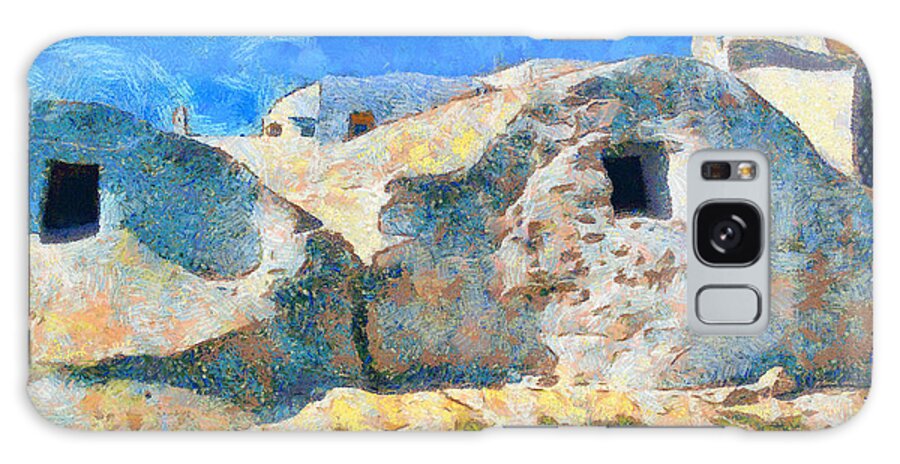 Rossidis Galaxy Case featuring the painting Amorgos village by George Rossidis