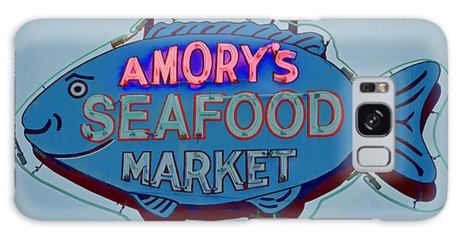 Amory Galaxy Case featuring the photograph Amory Seafood Sign by Jerry Gammon