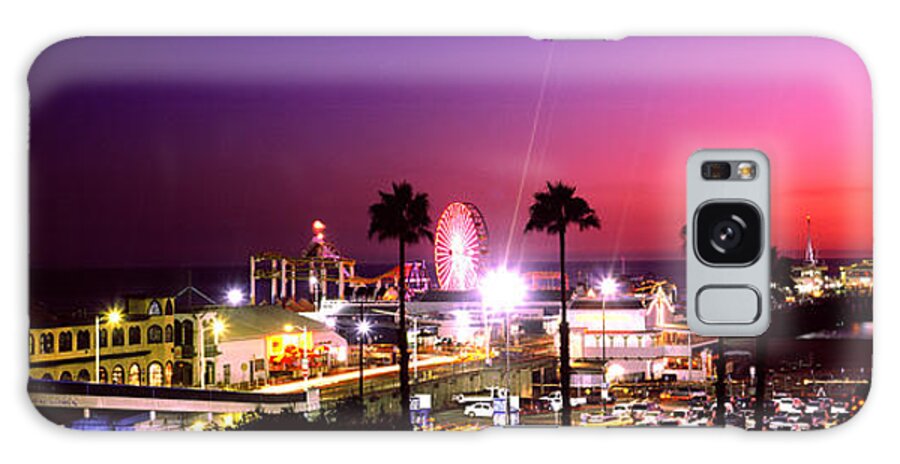 Photography Galaxy Case featuring the photograph Amusement Park Lit Up At Night, Santa by Panoramic Images