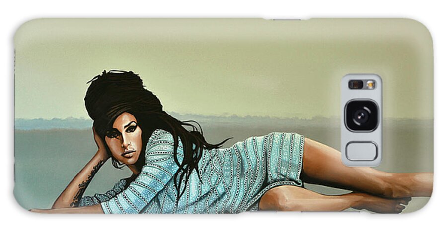 Amy Winehouse Galaxy Case featuring the painting Amy Winehouse 2 by Paul Meijering