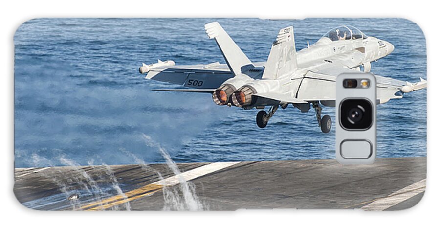 No People Galaxy Case featuring the photograph An Ea-18g Growler Launches by Stocktrek Images