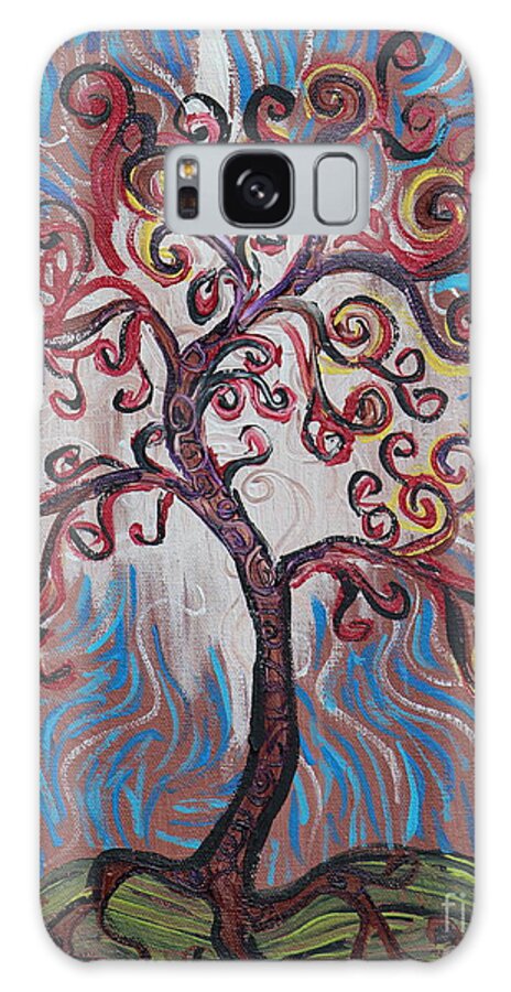 Squiggle Galaxy Case featuring the painting An Enlightened Tree by Stefan Duncan