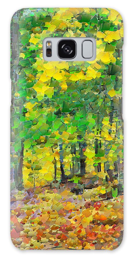 Frick Park Galaxy Case featuring the digital art An October Walk in the Woods. 1 by Digital Photographic Arts