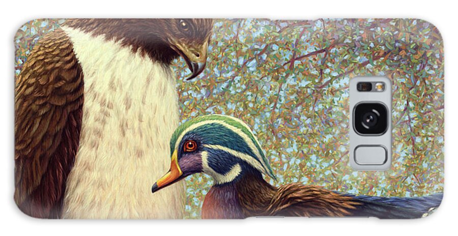 Falcon Galaxy Case featuring the painting An Odd Couple by James W Johnson