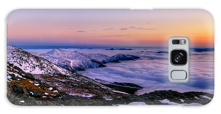 New Hampshire Galaxy Case featuring the photograph An Undercast Sunset Panorama by White Mountain Images
