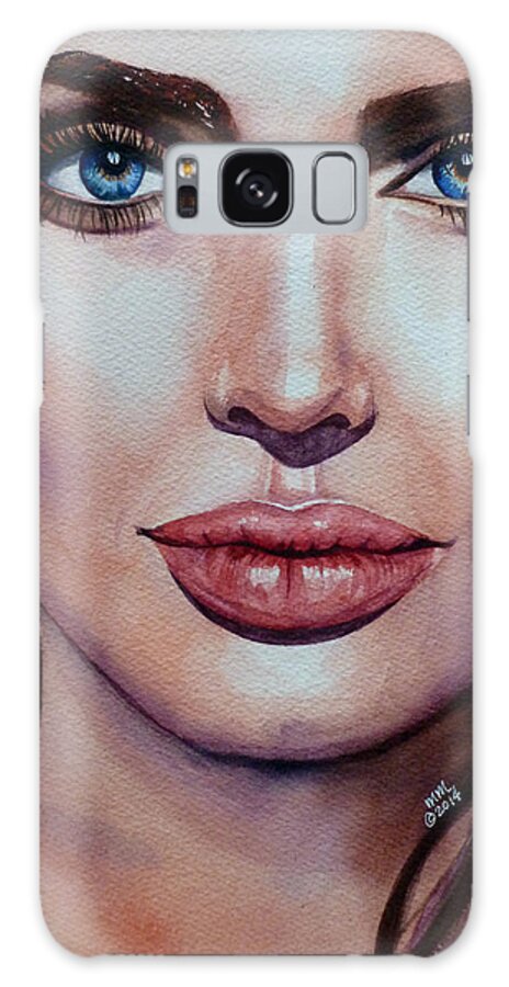 Angelina Jolie Galaxy Case featuring the painting Angelina by Michal Madison