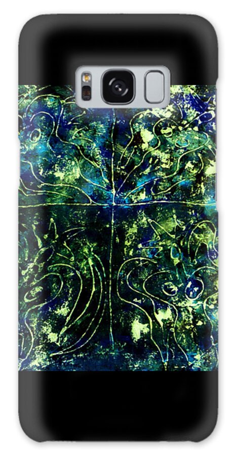 Angels Galaxy Case featuring the painting Angels in the Night Sky by Cleaster Cotton