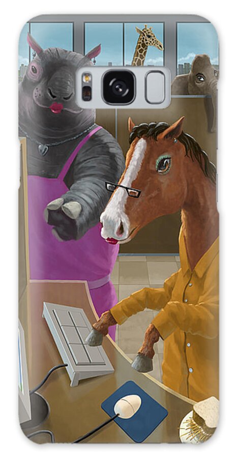Animal Galaxy Case featuring the painting Animal Office by Martin Davey