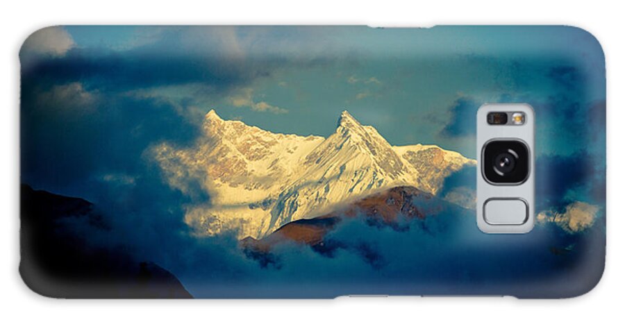 Landscape Galaxy Case featuring the photograph Annapurna holy mountain in Himalyas by Raimond Klavins