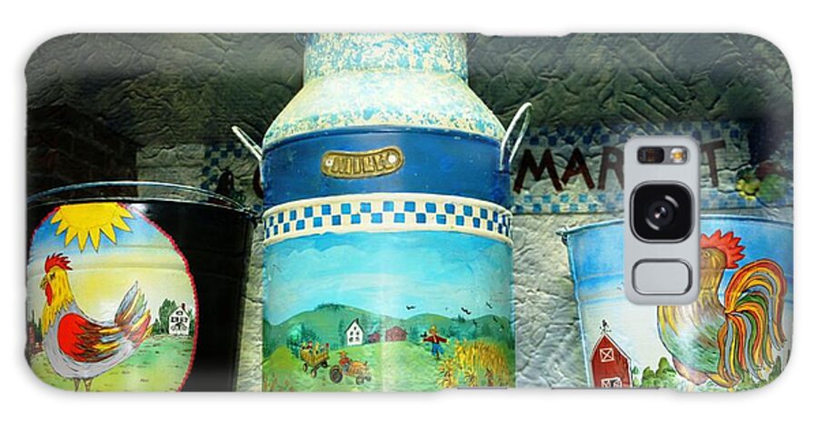 Dairy Milk Can Galaxy Case featuring the photograph Antique Dairy Milk Can And Pails by Judy Palkimas