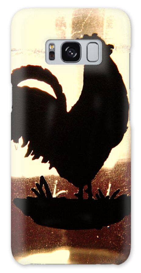 Sunlight Galaxy Case featuring the photograph Antique Glass Chicken Silhouette by Kathy Barney