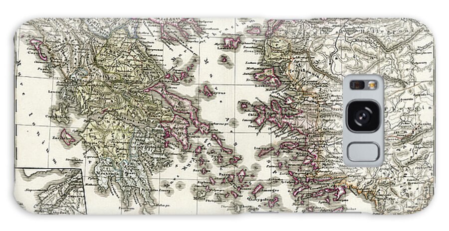 Ancient History Galaxy Case featuring the digital art Antique Map Of Ancient Greece by Duncan1890