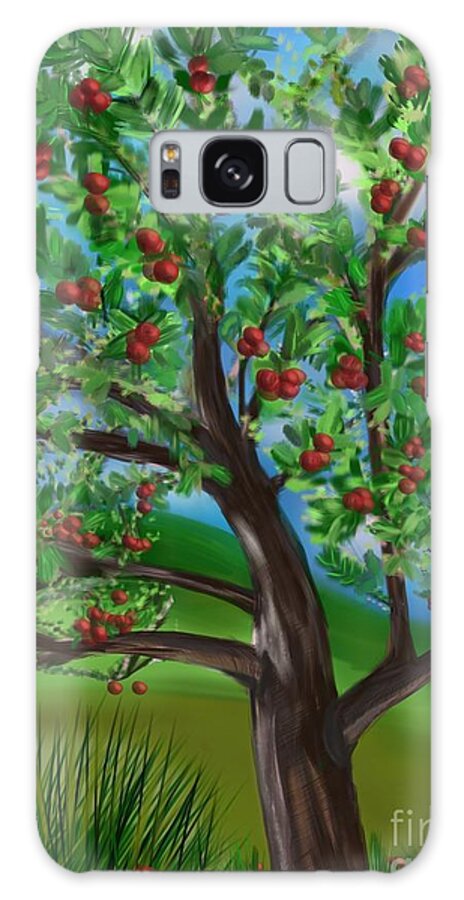 Apple Orchard Galaxy Case featuring the digital art Apple Acres by Christine Fournier