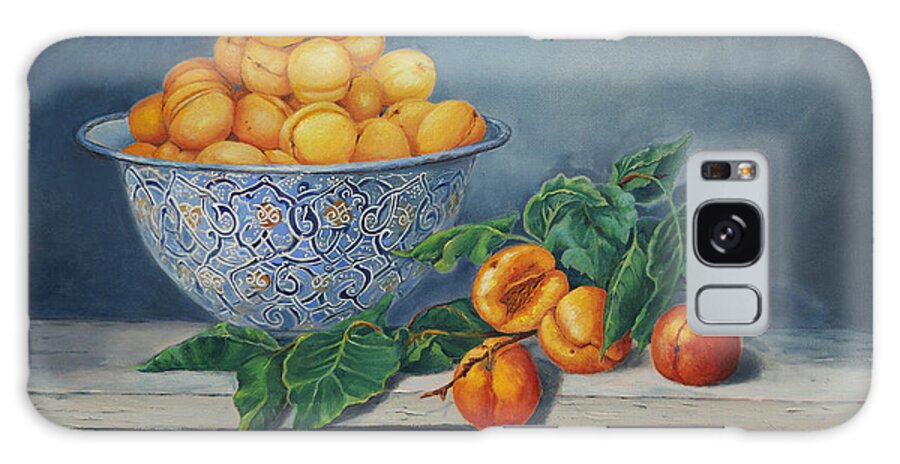 Fruit Galaxy Case featuring the painting Apricots and Peaches by Portraits By NC