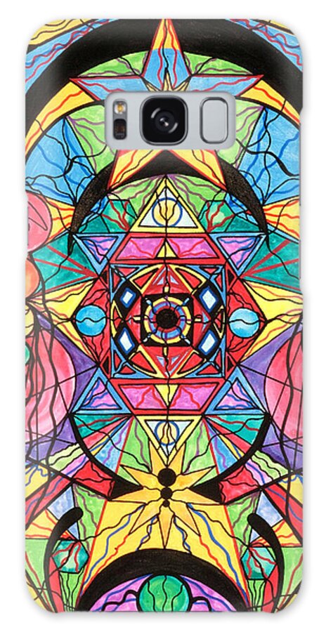 Arcturian Ascension Grid Galaxy Case featuring the painting Arcturian Ascension Grid by Teal Eye Print Store