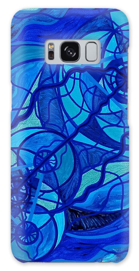 Vibration Galaxy Case featuring the painting Arcturian Calming Grid by Teal Eye Print Store