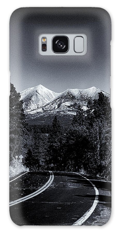 Arizona Galaxy Case featuring the photograph Arizona Country Road in Black and White by Joshua House