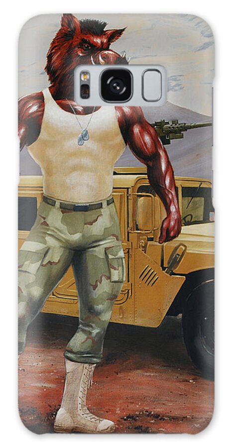 Hmmwv Galaxy Case featuring the painting Arkansas Soldier by Glenn Pollard