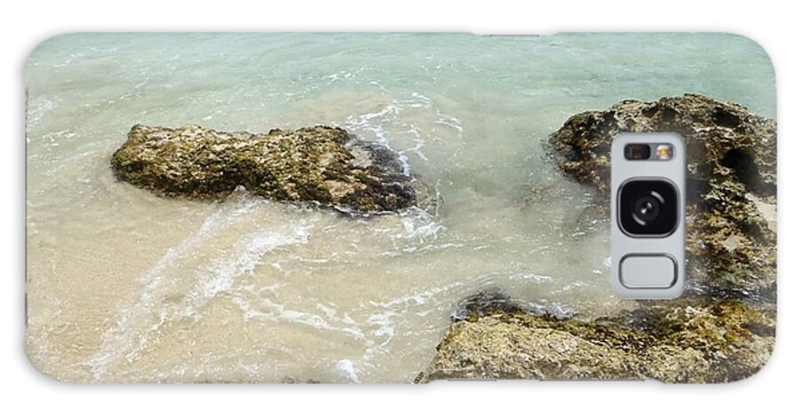 Aruba Galaxy Case featuring the photograph Aruba Beach Rocks by Curtis Krusie
