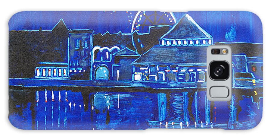 Asbury Art Galaxy S8 Case featuring the painting Asbury Park's Night Memories by Patricia Arroyo