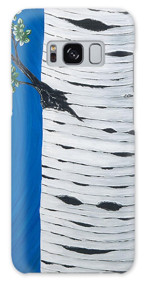 Aspen Galaxy Case featuring the painting Aspen Moon 3 triptych by Rebecca Parker