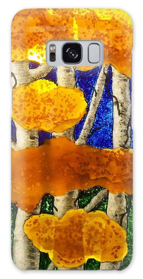 Fused Glass Galaxy Case featuring the glass art Aspens in Glass by Marian Berg