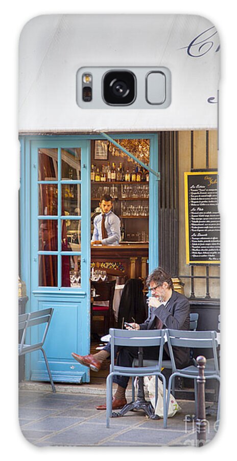 Paris Galaxy Case featuring the photograph At the Cafe by Brian Jannsen