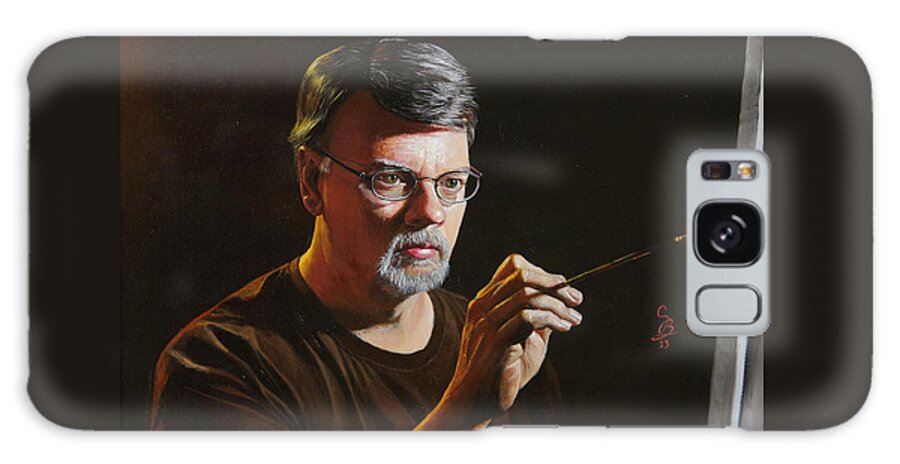 Self Portrait Galaxy Case featuring the painting At The Easel Self Portrait by Glenn Beasley
