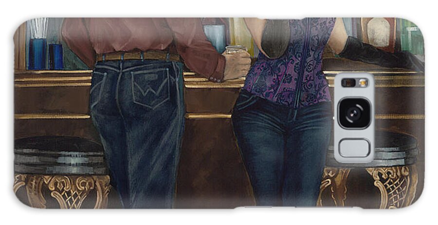 Cowboy Galaxy Case featuring the painting At the Palace Saloon by Geraldine Arata