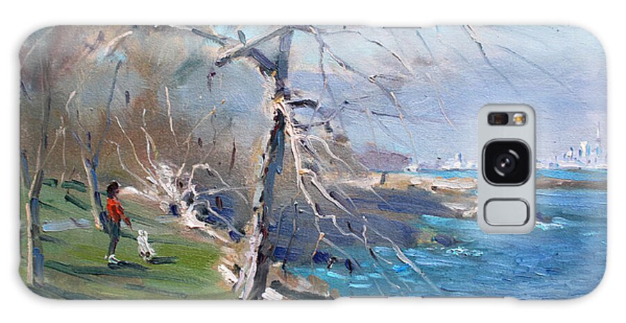 Park Galaxy Case featuring the painting At the park by Lake Ontario by Ylli Haruni