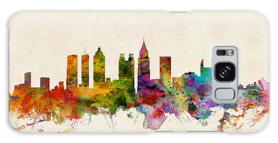 Watercolour Galaxy Case featuring the digital art Atlanta Georgia Skyline by Michael Tompsett