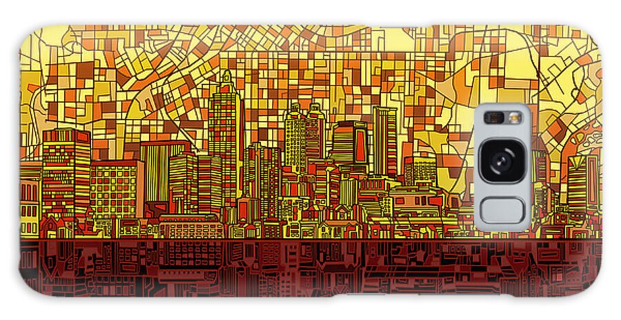 Atlanta Galaxy Case featuring the painting Atlanta Skyline Abstract 3 by Bekim M