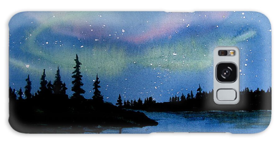 Northern Lights Galaxy Case featuring the painting Aurora by Lynn Quinn