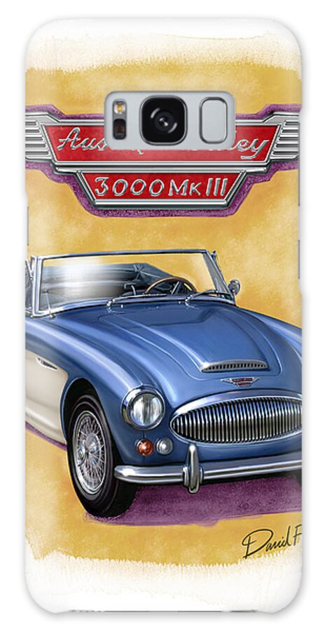 Austin Galaxy Case featuring the painting Austin Healey 3000 Blue-white by David Kyte