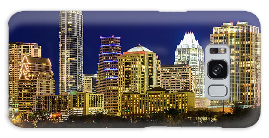 Water's Edge Galaxy Case featuring the photograph Austin Texas Cityscape Panorama by Dszc