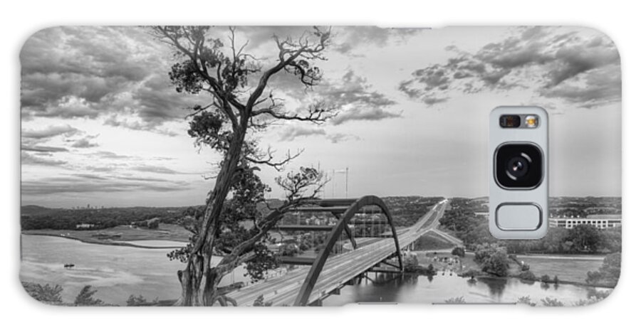 Austin Skyline Images Galaxy Case featuring the photograph Austin Texas Images - The 360 Bridge on a Summer Morning 2 Black by Rob Greebon