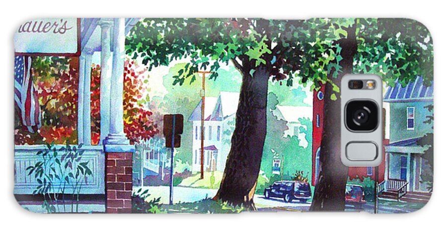 Watercolor Galaxy Case featuring the painting Autumn on East Main by Mick Williams
