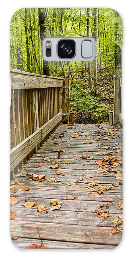 Autumn On The Bridge Galaxy Case featuring the photograph Autumn on the Bridge by Parker Cunningham