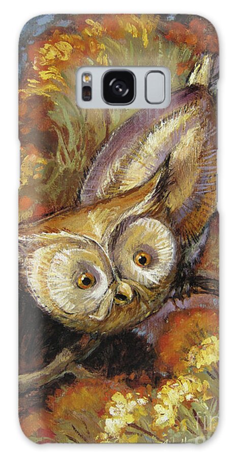 Autumn Galaxy Case featuring the painting Autumn Owl by Randy Wollenmann