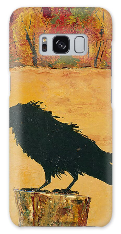 Raven Galaxy Case featuring the painting Autumn Raven by Carolyn Doe