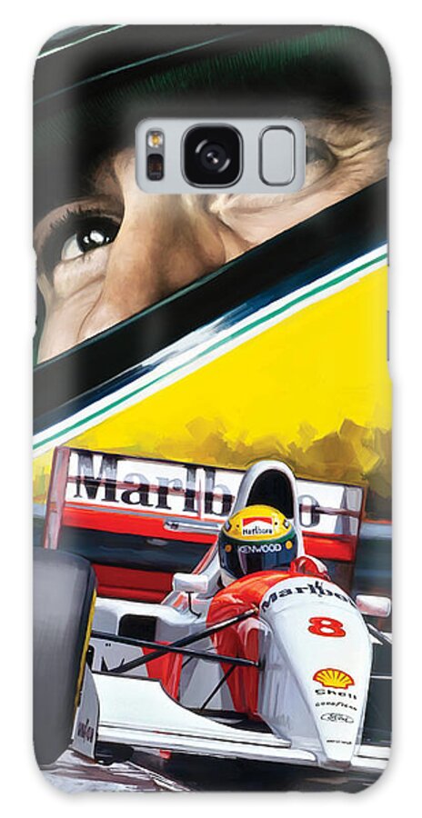 Ayrton Senna Galaxy Case featuring the painting Ayrton Senna Artwork by Sheraz A