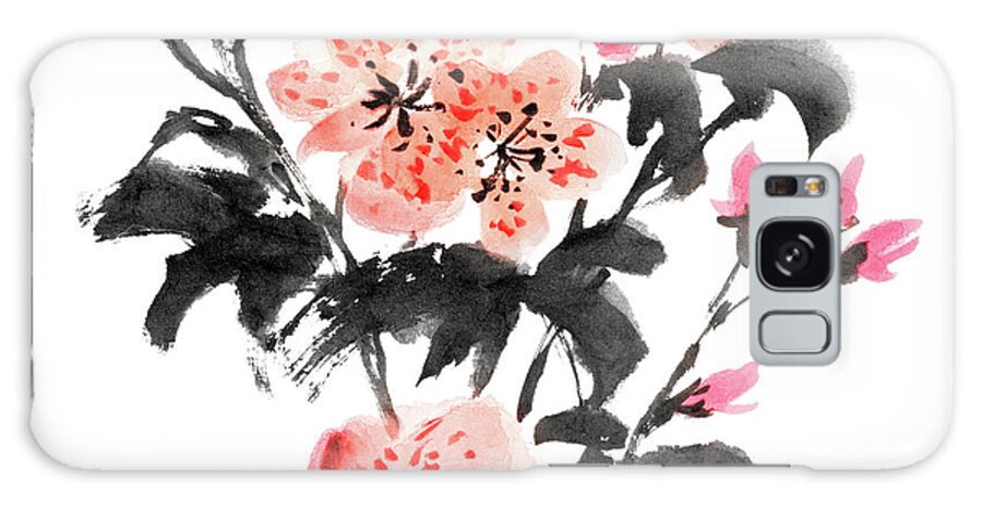 Chinese Culture Galaxy Case featuring the digital art Azalea Flowers by Vii-photo