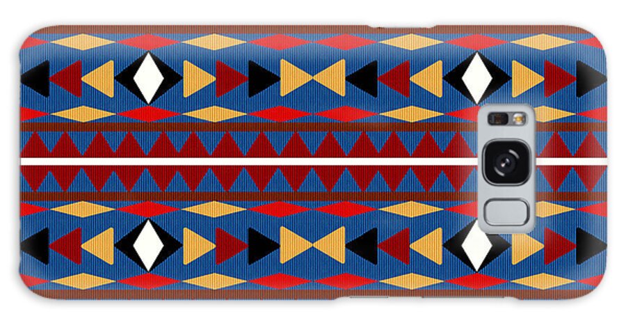 Aztec Galaxy Case featuring the mixed media Aztec Blue Pattern by Christina Rollo