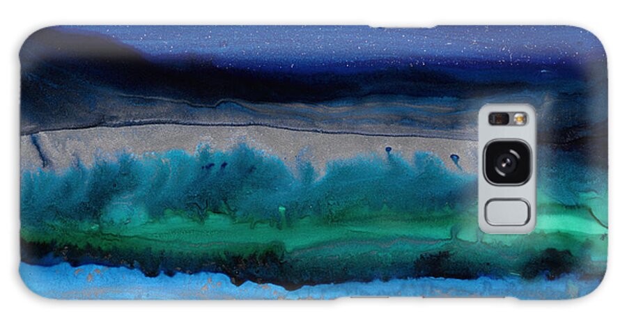 Abstract Galaxy Case featuring the painting Azure Evening by Eli Tynan