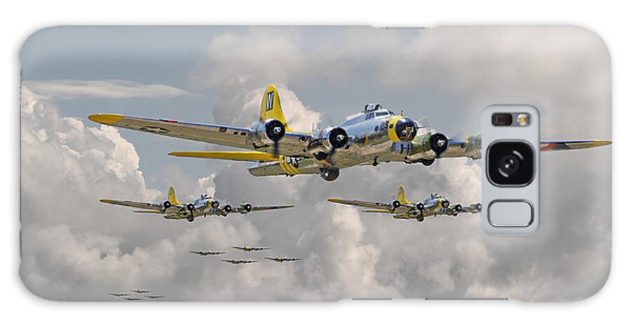 Aircraft Galaxy Case featuring the digital art B17 486th Bomb Group by Pat Speirs